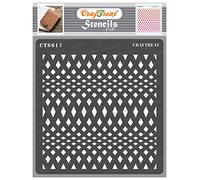 CrafTreat Reusable Diamond Stencil for Painting on Wood, Canvas, Fabric, Floor, Paper, Wall and Tile - Wavy Diamonds Stencil -6X6 Inch - Geometric Pattern Stencil for Card Making - Harlequin Stencil