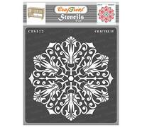 CrafTreat Reusable Doily Mandala Stencils for Painting on Wood, Canvas, Paper, Fabric, Floor, Wall and Tile - Flourish Doily - 6x6 Inch - DIY Art and Craft Stencils
