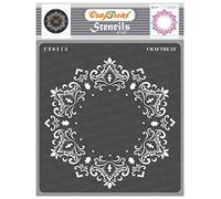 CrafTreat Reusable Doily Mandala Stencils for Painting on Wood, Canvas, Paper, Fabric, Floor, Wall and Tile - Hexagon Doily - 6x6 Inch - DIY Art and Craft Stencils - Mandala Templates