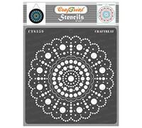 CrafTreat Reusable Dot Mandala Stencils for Painting on Wood, Canvas, Paper, Fabric, Floor, Wall and Tile - Round Dot Mandala - 6x6 Inch - DIY Art and Craft Stencils - Dots Spiral Stencil