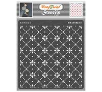CrafTreat Reusable Dot Pattern Stencils for Painting on Wood, Tile, Canvas, Paper, Fabric and Floor - Dotted Diamond Flower Stencil - 6x6 Inch - DIY Art and Craft Stencils Patterns for Painting