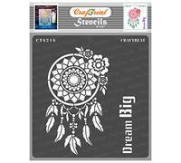 CrafTreat Reusable Dream Catcher Stencil for Painting on Wood, Canvas, Paper, Fabric, Floor, Wall and Tile - Dream Big - 6x6 Inch - DIY Art and Craft Stencils for Home Decor - Dreamcatcher Stencils