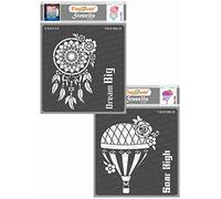 CrafTreat Reusable Dreamcatcher Stencils for Painting on Wood, Canvas, Paper, Fabric, Wall and Tile - Dream Big and Soar High - 2 Pcs - 6x6 Inch Each - DIY Art and Craft Stencils for Home Décor