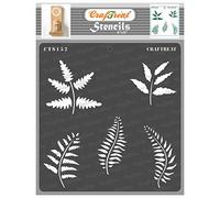 CrafTreat Reusable Fern Leaf Stencils 6x6 Inch for Painting on Wood, Canvas, Paper, Fabric, Floor, Wall and Tile - DIY Art and Craft Stencils for Painting Flowers and Leaves