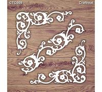 CrafTreat Reusable Floral Embellishments for Crafting - Floral Corner - Size: 5.5X6 Inches - Laser Cut Chipboard Embellishments for Crafts - Corner Embellishments for Card Making and Scrapbooking