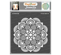 CrafTreat Reusable Flower Mandala Stencils for Painting on Wood, Canvas, Paper, Fabric, Floor, Wall and Tile - Mandala - 6x6 Inch - DIY Art and Craft Stencils - Lotus Mandala Stencil