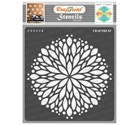 CrafTreat Reusable Flower Mandala Wall Stencils for Painting Large Pattern - Flower Burst - 12x12 Inch - DIY Art and Craft Stencils - Mandala Stencil - Large Flower Stencils for Painting on Walls