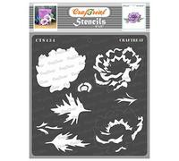 CrafTreat Reusable Flower Stencils and Templates for Painting on Wood - Layered Anemone Stencil -6x6 Inch - Layering Stencils for Card Making - Small Floral Stencils for Painting on Canvas