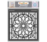 CrafTreat Reusable Flower Stencils for Painting on Wood, Canvas, Paper, Fabric and Tile - Stained Glass Patterns Stencil -6x6 Inch - DIY Art and Craft Stencils for Painting on Glass