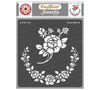 CrafTreat Reusable Flower Stencils for Painting on Wood, Canvas, Paper, Fabric, Floor, Wall and Tile - Rose Parade - 6x6 Inch - DIY Art and Craft Stencils for Painting Flowers