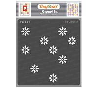 CrafTreat Reusable Flower Stencils for Painting on Wood, Canvas, Paper, Fabric, Tile & Plastic - 6x6 Inch - Flower Template for Concrete & DIY Projects