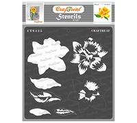 CrafTreat Reusable Flower Stencils for Painting on Wood - Layered Daffodil Stencil -6x6 Inch - Craft Layering Stencils for Card Making - Small Floral Stencils for Painting on Canvas