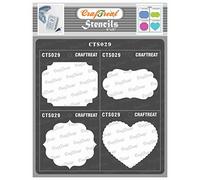 CrafTreat Reusable Geometric Shape Stencils for Painting on Wood, Wall, Tile, Canvas, Paper, Fabric and Floor - Frames and Masks - 6x6 Inch DIY Art and Craft Stencils - Templates for Drawing Shapes