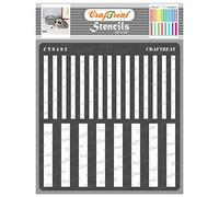 CrafTreat Reusable Geometric Stencils for Painting on Wood, Wall, Tile, Canvas, Paper, Fabric and Floor - Stripe Stencil -12x12 Inch - DIY Art and Craft Stencils - Stripes Template