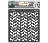 CrafTreat Reusable Herringbone Wall Stencils for Painting Large Pattern - Striped Herringbone - 12x12 Inch - DIY Art and Craft Stencils - Herringbone Stencil for Wall - Herringbone Stencil