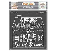 CrafTreat Reusable Home Stencil for Painting on Wood - Love and Dreams Stencil -6x6 Inch - Quote Stencils for Painting on Wood - Sayings Stencils and Templates for Painting