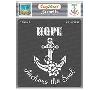 CrafTreat Reusable Hope Word Anchor Stencils for Painting on Canvas, Paper, Fabric, Floor, Wall and Tile - Hope Stencil - 6x6 Inches - DIY Art and Craft Stencils Words and Phrases - Word Stencil