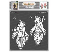 CrafTreat Reusable Indian Elephant God Stencils for Painting on Wood, Wall, Tile, Canvas, Paper, Fabric and Floor - Musical Ganesha 1-6x6 Inches - DIY Art and Craft Stencils - Indian God Stencils