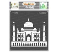 CrafTreat Reusable Indian Stencil for Painting on Wood, Wall, Tile, Canvas, Paper, Fabric and Floor - Taj Mahal Stencil - Size:12x12 Inch - DIY Art and Craft Stencils - Indian Design Stencil