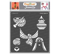 CrafTreat Reusable Indian Stencils for Furniture Painting - Wedding - Size: 6X6 Inches - Wedding Stencils for Crafts Vintage - Indian Design Stencils for Painiting on Concrete, Canvas, Wood and Wall