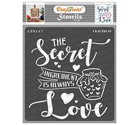 CrafTreat Reusable Kitchen Stencils - 6x6 Inch - Quote & Saying Stencils for Walls, Wood, Fabric