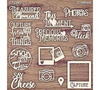 CrafTreat Reusable Laser Cut Chipboard Embellishments for Card Making and Scrapbooking - Click Photos - Size: 5.5X6 Inches - Laser Cut Chipboard Embellishments for Crafting