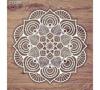 CrafTreat Reusable Laser Cut Mandala Chipboard Embellishments for Crafts - Mandala 1 - Size: 5.5X6 Inches - Laser Cut Chipboard Embellishments for Card Making and Scrapbooking