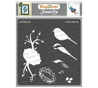 CrafTreat Reusable Layered Bird and Nest Stencils for Painting on Wood, Canvas, Paper, Fabric, Floor, Wall and Tile - Bird and Nest - 6x6 Inch - DIY Art and Craft Stencils