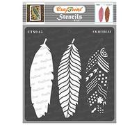 CrafTreat Reusable Layered Feather Stencils for Painting on Wood, Canvas, Paper, Fabric, Floor, Wall and Tile - Feathers - 6x6 Inch - DIY Art and Craft Stencils