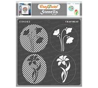 CrafTreat Reusable Layered Flower Stencils for Crafts Vintage - Flower Fusion Circles - Size: 6X6 Inches - DIY Craft Layering Stencils for Painting on Concrete, Canvas, Fabric, Paper