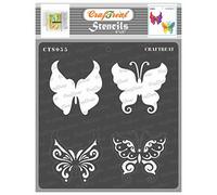 CrafTreat Reusable Layered Stencils for Crafts Vintage - Butterflies - Size: 6X6 Inches - Layering Stencils for Painting on Concrete, Paper, Canvas, Fabric - Card Making