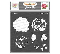 CrafTreat Reusable Layered Stencils for Crafts Vintage - Rose Stencil - Size:6X6 Inches - Rose Flower Stencils for Painting on Concrete, Canvas, Fabric, Wood - Layering Stencils for Card Making
