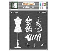 CrafTreat Reusable Layered Stencils for Painting on Wood, Canvas, Paper, Fabric, Floor, Wall and Tile - Mannequin - 6x6 Inch - DIY Art and Craft Stencils - Stencils forFashion