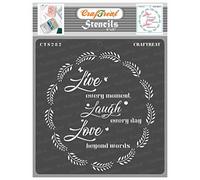 CrafTreat Reusable Live Love Laugh Stencils for Painting on Wood, Canvas, Paper, Fabric, Floor, Wall and Tile - Live Laugh Love - 6x6 Inch - DIY Art and Craft Stencils - Quote Stencils for Wood