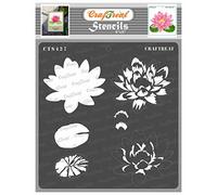 CrafTreat Reusable Lotus Flower Stencils for Painting on Wood, Wall, Tile, Canvas, Paper, Fabric and Floor - Layered Lotus Stencil - 6X6 Inch - Layering Stencils for Card Making