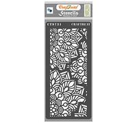 CrafTreat Reusable Mandala Stencils for Painting on Wood - Mandala Background Stencil -4X9.5 Inch - Slimline Stencils for Furniture Painting - Decorative Stencil for Fabric Painting