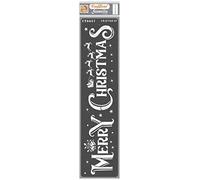 CrafTreat Reusable Merry Christmas Stencils for Painting on Wood - Merry Christmas - 3X12 Inch - Merry Christmas Stencils for Wood Signs - Merry Christmas Stencil for Cards