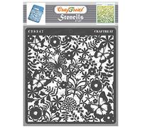 CrafTreat Reusable Mixed Media Stencils for Painting on Wood, Canvas, Paper, Fabric, Floor, Wall and Tile - Butterfly Delight - 6x6 Inch - DIY Art and Craft Stencils - Butterfly Stencil Template