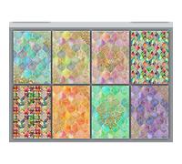 CrafTreat Reusable Moroccan Decoupage Paper - Festive Designs, A4 Size (8.3 x 11.7 Inch), 8 Pcs - Colorful, Ideal for Furniture & Scrapbooking