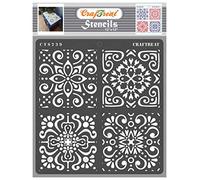 CrafTreat Reusable Moroccan Stencils for Painting on Wood, Wall, Tile, Canvas, Paper and Floor - Moroccan Tiles Stencil - 12x12 Inch - DIY Art and Craft Stencils - Moroccan Tile Wall Decor