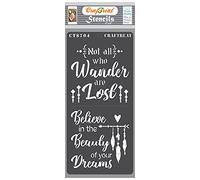 CrafTreat Reusable Motivational Quote Stencils for Painting on Wood - Believe in Dreams -4X8 Inch - Inspirational Stencils for Painting on Canvas