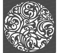 CrafTreat Reusable Ornate Stencils for Painting on Wood, Canvas, Paper, Fabric, Floor, Wall and Tile - Ornate Circle Background -6x6 Inch - DIY Art and Craft Stencils - Circle Stencil