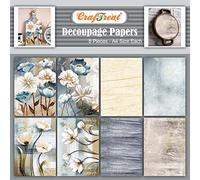 CrafTreat Reusable Painted Floral Paper, Flower and Texture Size A4 8pcs and Also for Scrapbooking