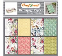 CrafTreat Reusable Pattern Decoupage Paper for Crafts- Wild Flowers - Size: A4 (8.3 x 11.7 Inch) 8 Pcs - Floral Paper for Furniture - decoupage Paper Background - Decorative Paper for decoupage