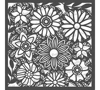 CrafTreat Reusable Pattern Stencil for Painting Wood - Patterned Circles - 6X6 Inch - Mixed Pattern Stencil Art Journal - Flexible Pattern Stencils for Art Journaling