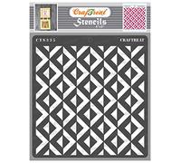 CrafTreat Reusable Pattern Stencils for Crafts Vintage - 3D Square Pattern - Size: 6X6 Inches - Square Template Stencil for Furniture Painting - Pattern Stencils for Painting on Concrete, Furniture
