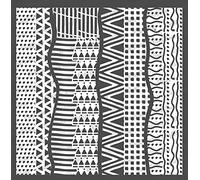 CrafTreat Reusable Patterned Stencil for Painting on Wood - Patterned Partitions - 6X6 Inch - Card Making Background Stencils for Art Journaling - Mixed Media Texture Stencils