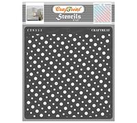 CrafTreat Reusable Polka Dot Stencil for Painting on Wood, Canvas, Paper, Fabric, Floor, Wall and Tile - Slanting Dots -6x6 Inch - DIY Art and Craft Stencils - Dot Grid Stencil