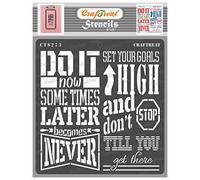 CrafTreat Reusable Quote Stencils for Painting on Wood, Canvas, Paper, Fabric, Floor, Wall and Tile - Goals -6x6 Inch - DIY Art and Craft Stencils with Quotes - Motivational Stencils