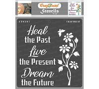 CrafTreat Reusable Quote Stencils for Painting on Wood, Canvas, Paper, Fabric, Floor, Wall and Tile - Heal - 6x6 Inch - DIY Art and Craft Stencils for Home Decor - Inspiring Quotes